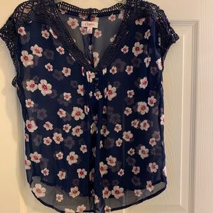 Candies sheer flower shirt